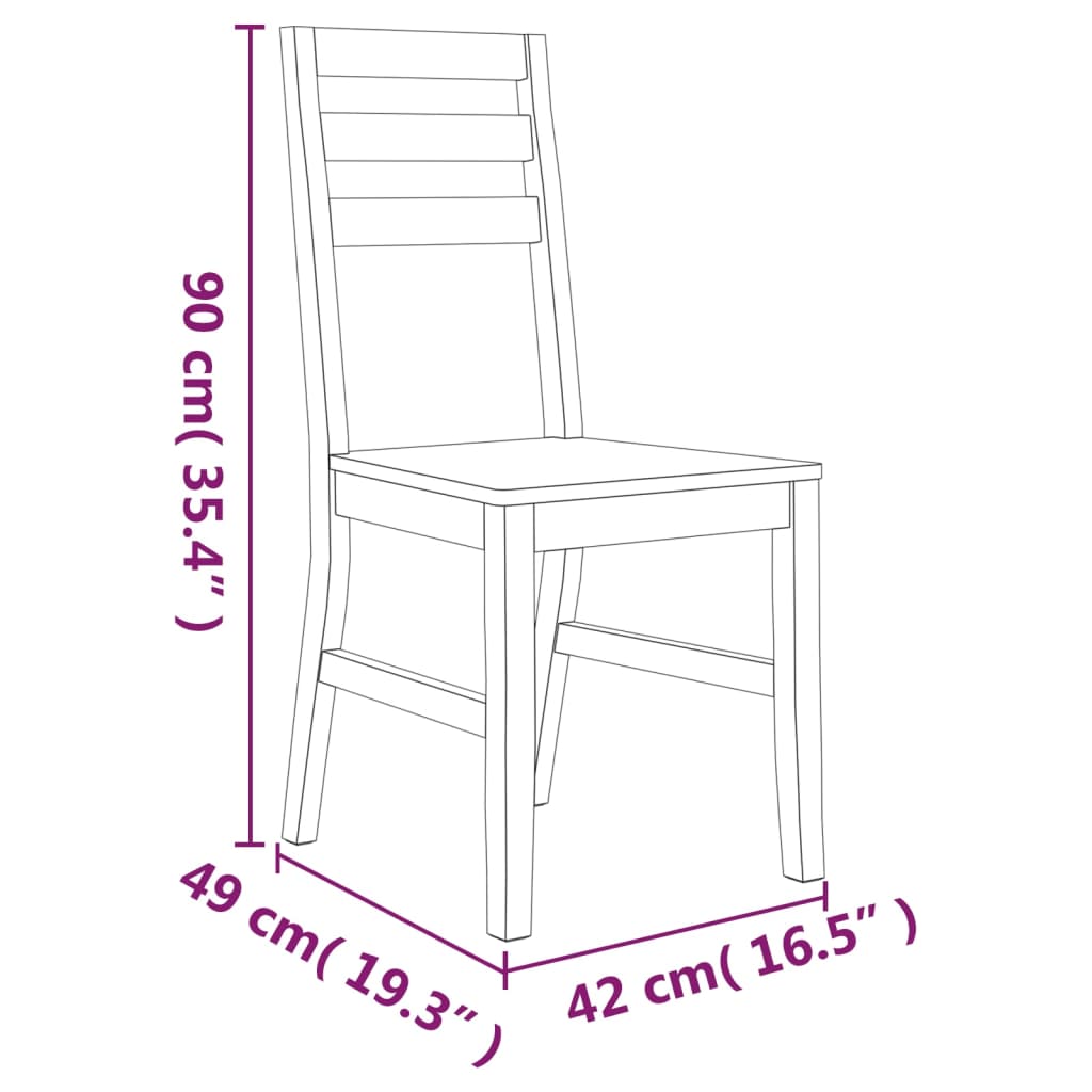 vidaXL Трапезни столове, 2 бр, акациево дърво масив
