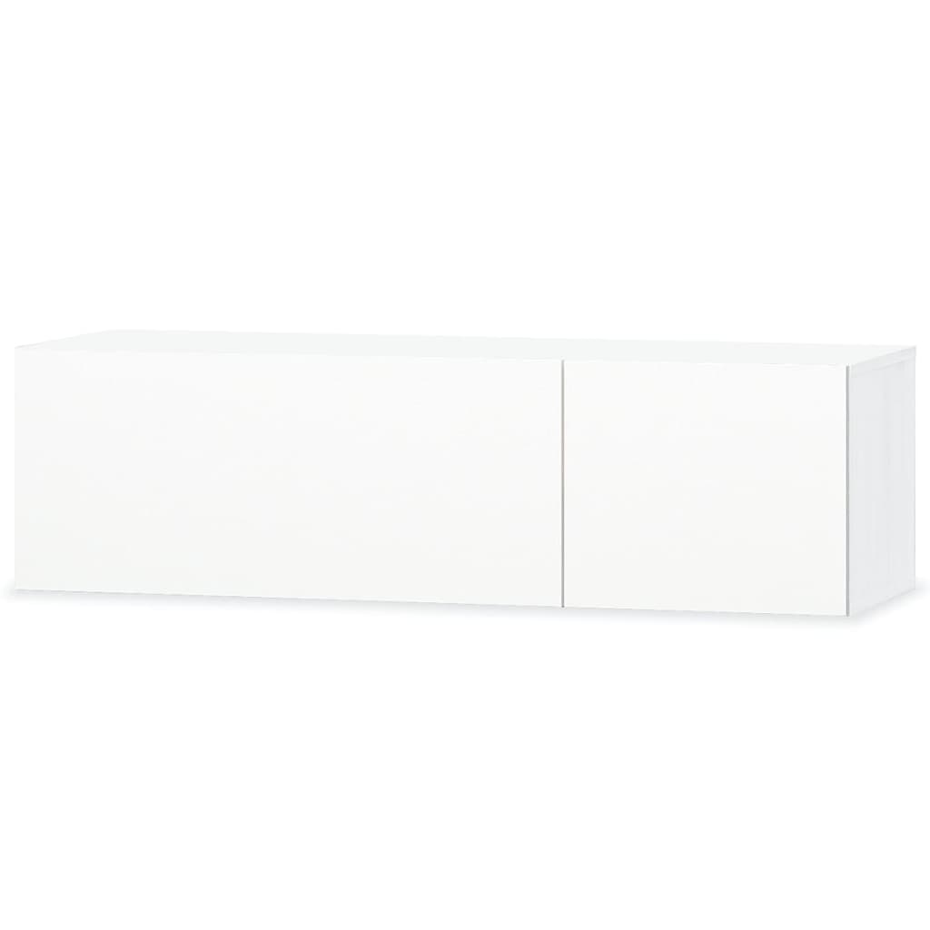 vidaXL ТВ шкаф, ПДЧ, 120x40x34 см, силен гланц, бял
