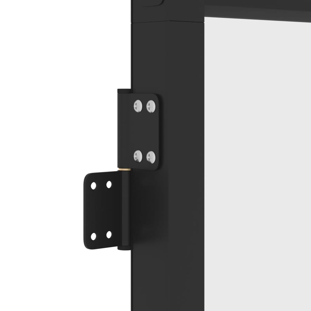vidaXL Интериорна врата черна 83x201,5 см закалено стъкло и алуминий