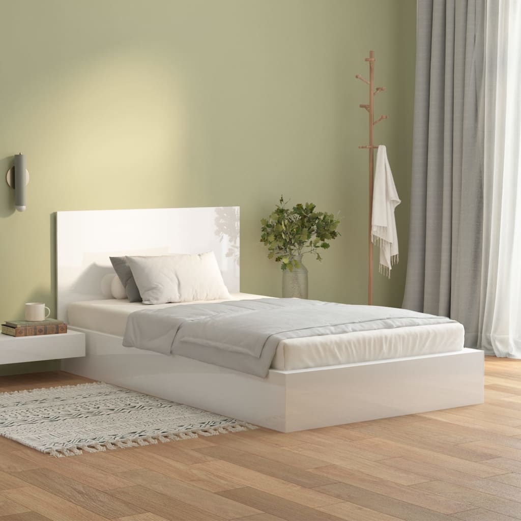 vidaXL Табла за легло, бял гланц, 120x1,5x80 см, инженерна дървесина