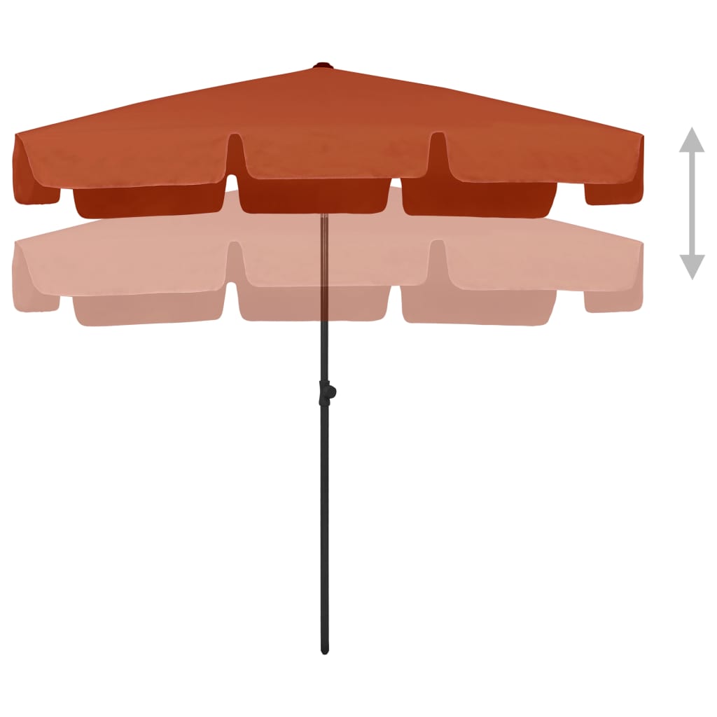 vidaXL Плажен чадър теракота 200x125 см