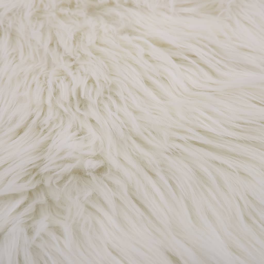 vidaXL Килим, 60x90 см, изкуствена овча кожа, бял