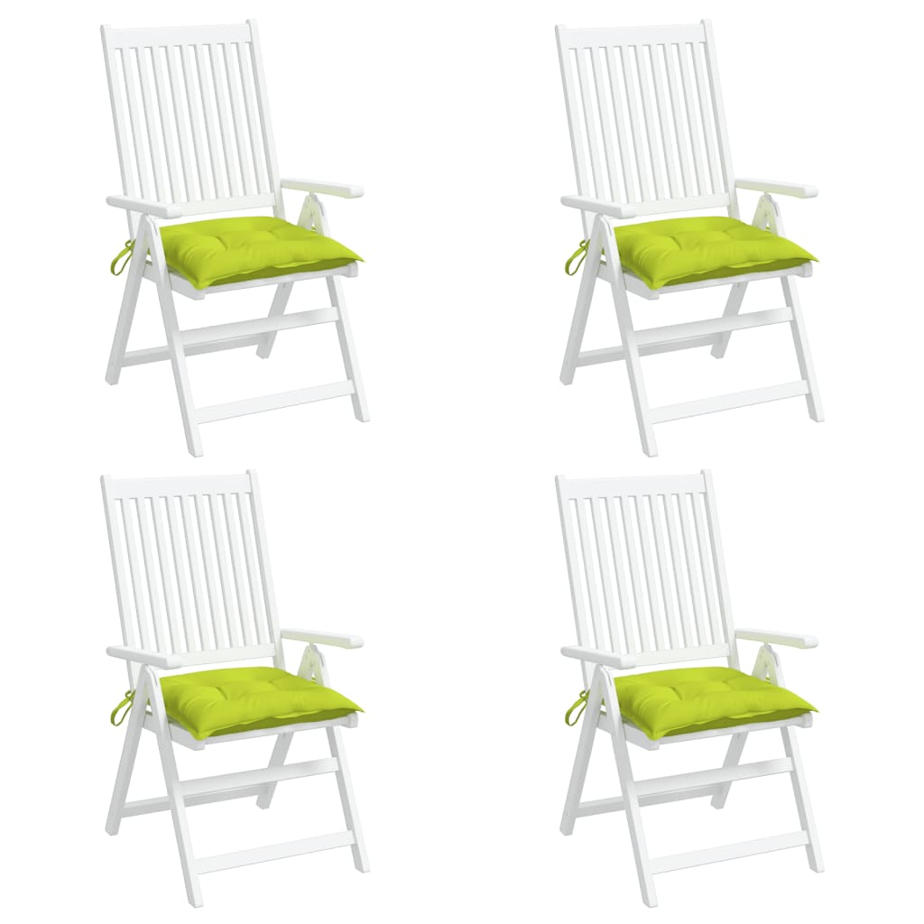 vidaXL Възглавници за столове 4 бр яркозелени 40x40x7 см Оксфорд плат