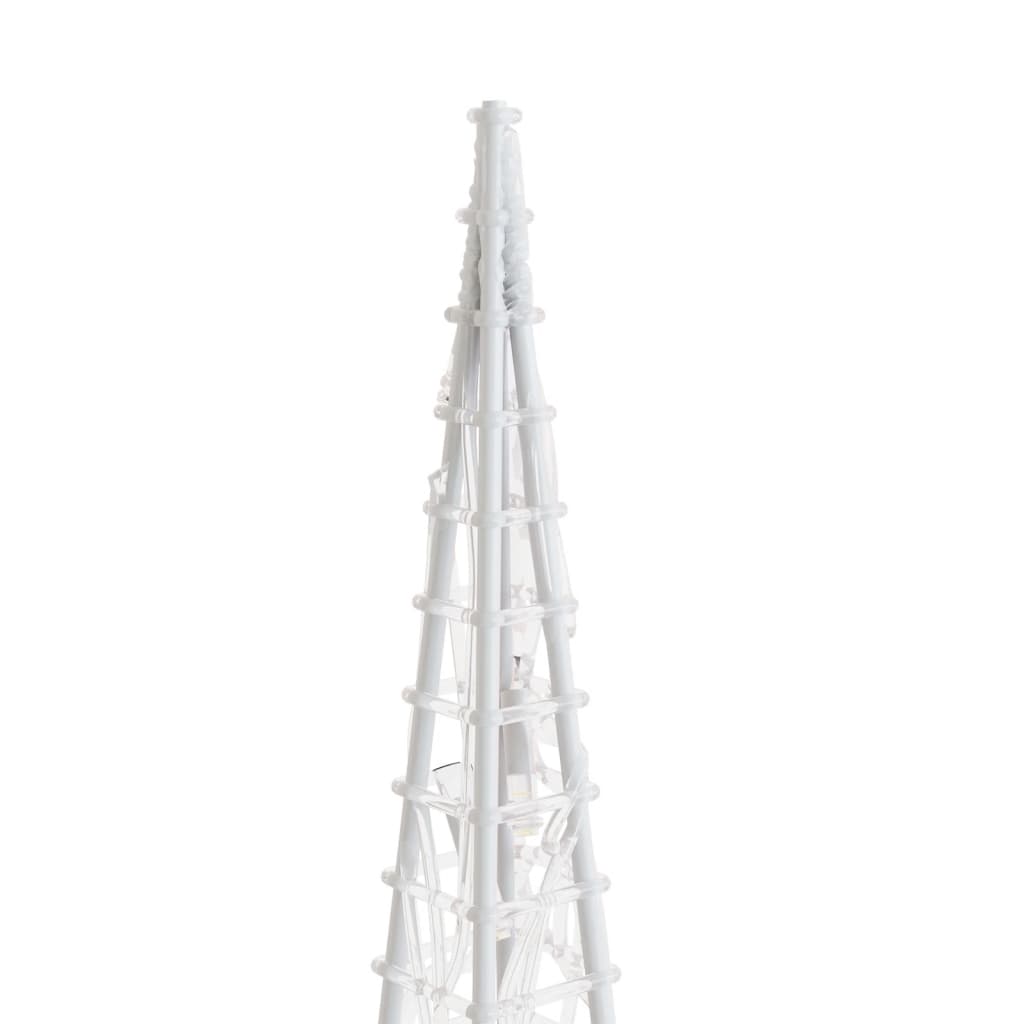 vidaXL Акрилен декоративен LED светещ конус, студено бял, 60 см