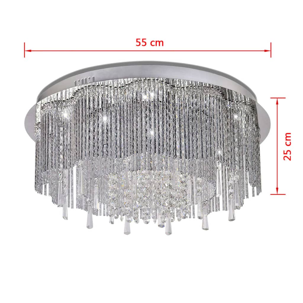 Кристален LED полилей за таван, диаметър 55 см