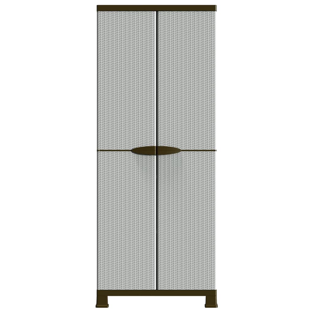 vidaXL Пластмасов шкаф, 68x39x171,5 см, ратанов дизайн