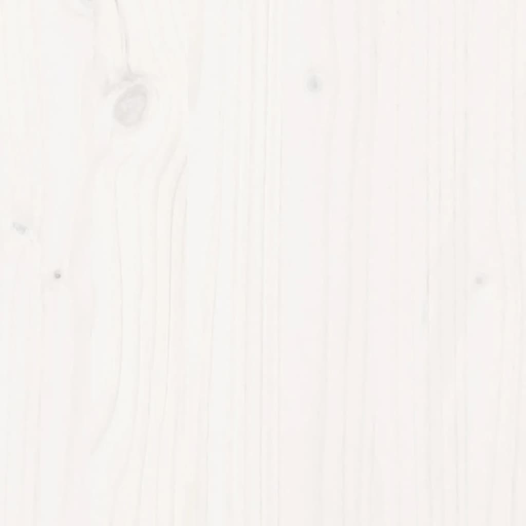 vidaXL Градинска табуретка, бяла, 62x63,5x53,5 см, бор масив