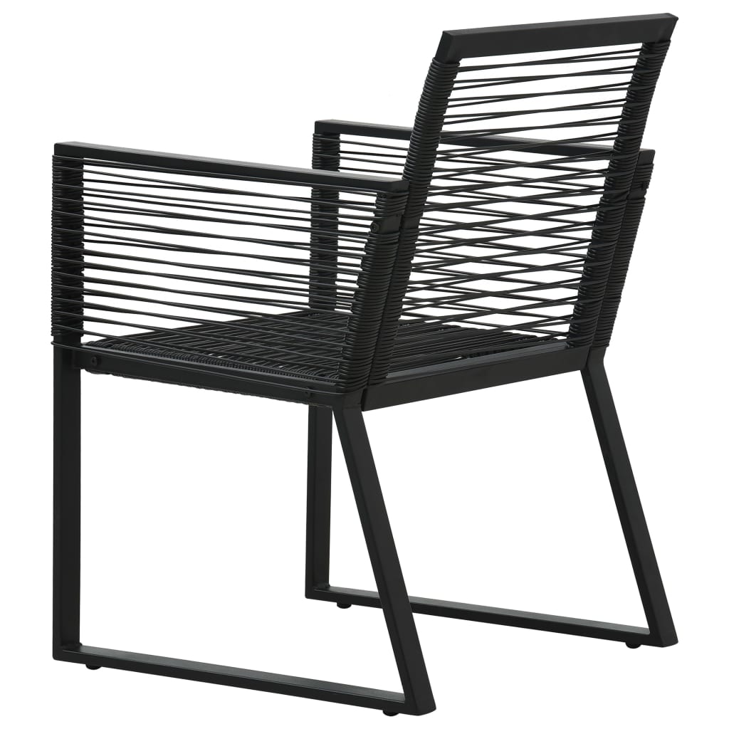 vidaXL Градински столове, 2 бр, черни, PVC ратан