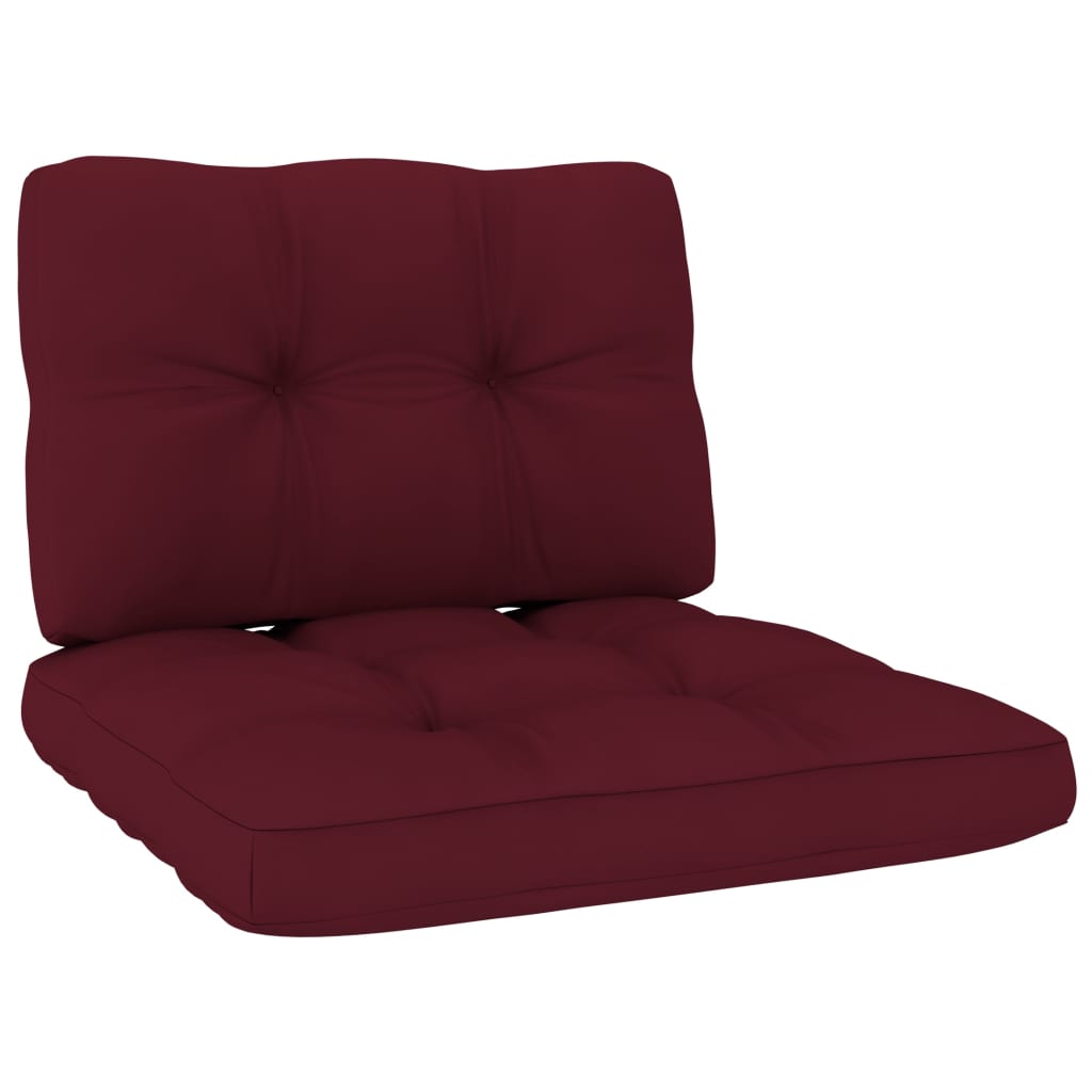 vidaXL Градински стол с виненочервени възглавници, импрегниран бор