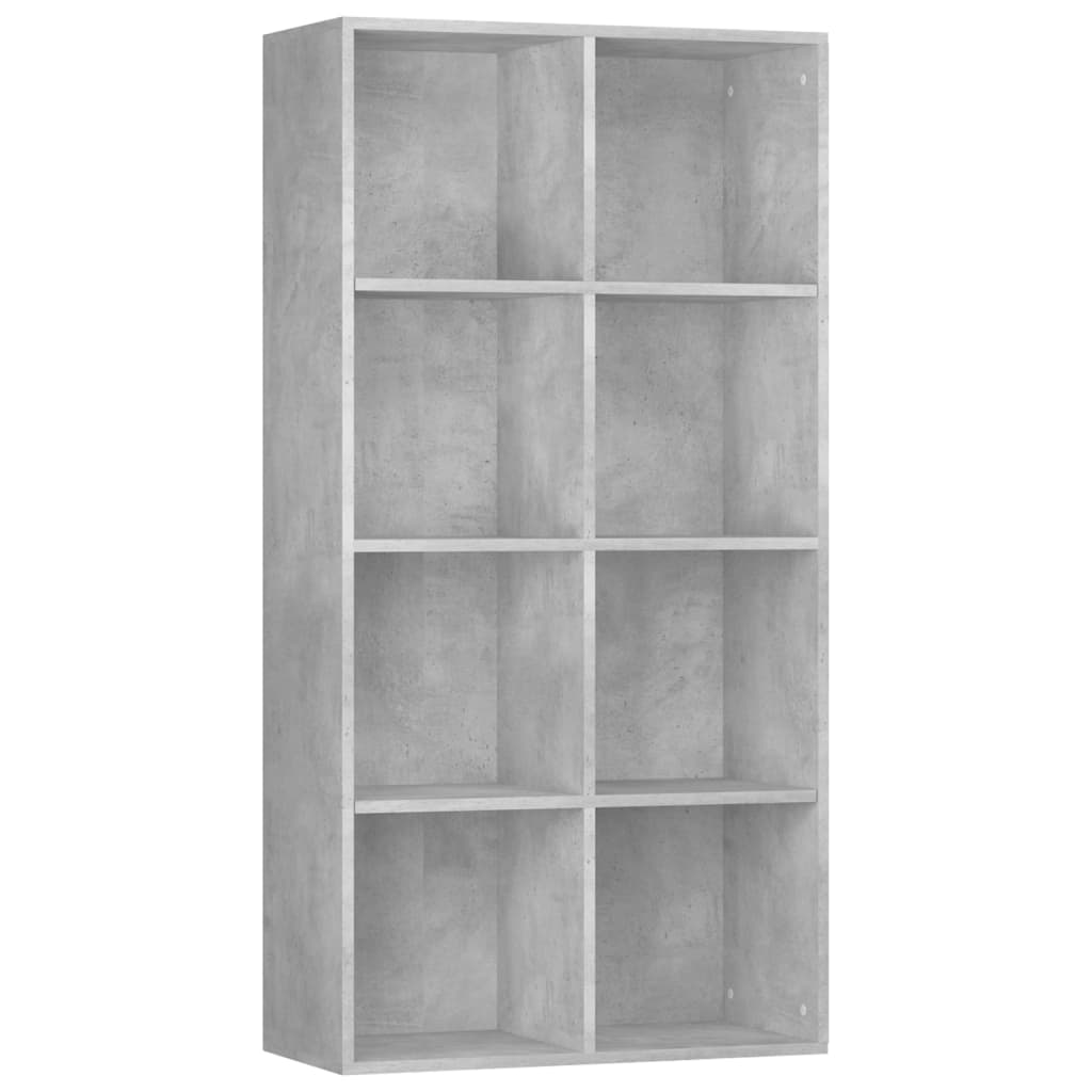 vidaXL Библиотека/бюфет, бетонно сива, 66x30x130 см, ПДЧ
