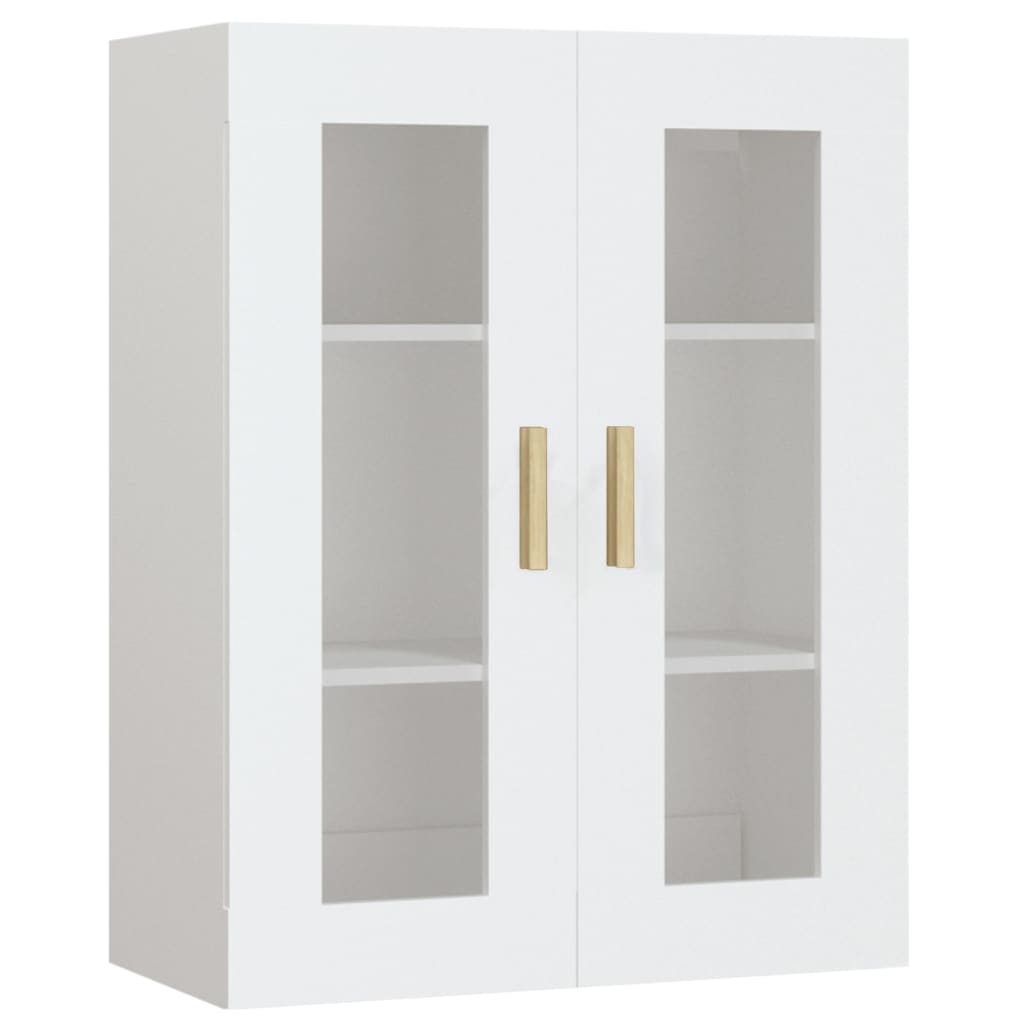 vidaXL Окачен стенен шкаф, бял, 69,5x34x90 см