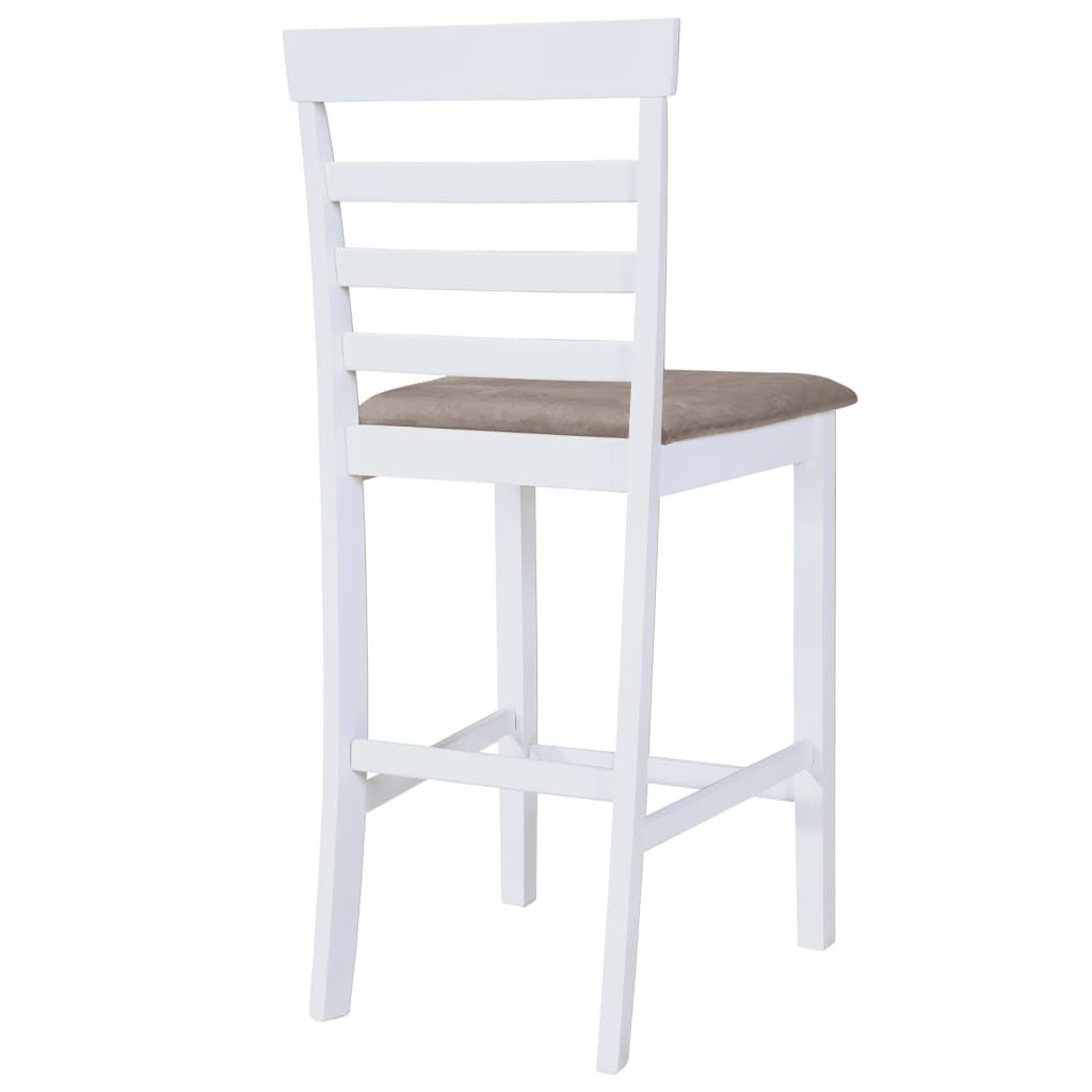 vidaXL Бар столове, 2 бр, бели, текстил