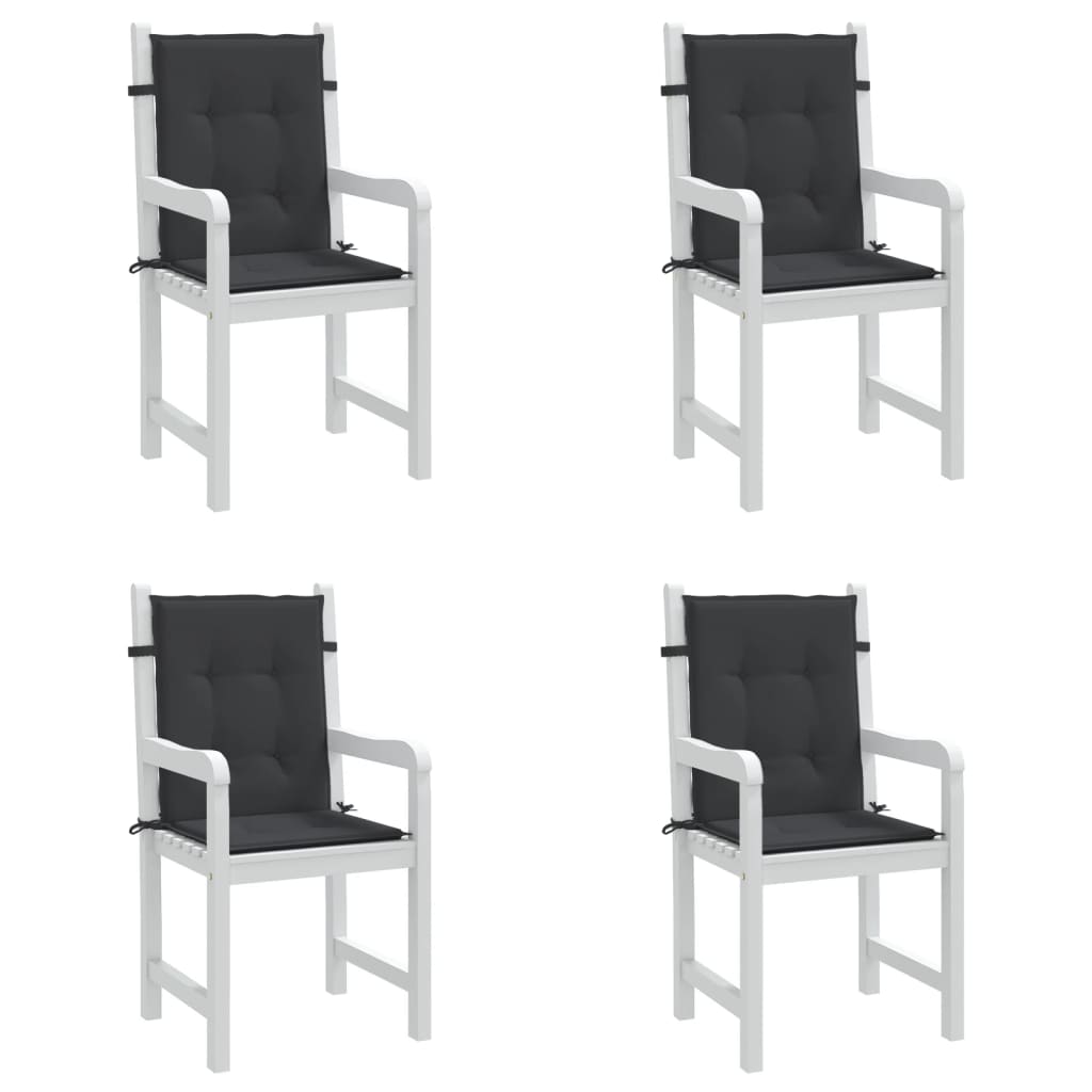 vidaXL Възглавници за столове 4 бр черни 100x50x3 см Оксфорд плат
