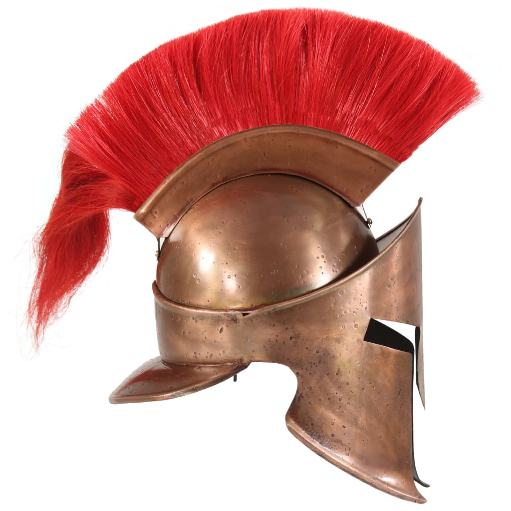 vidaXL Гръцки военен шлем, антична реплика, ЛАРП, цвят мед, стомана