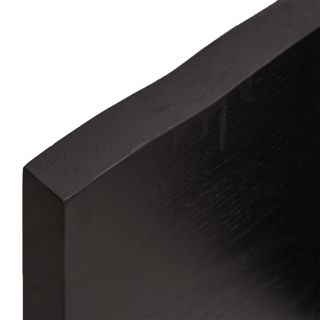 vidaXL Стенен рафт тъмнокафяв 40x10x4 см обработен масивен дъб