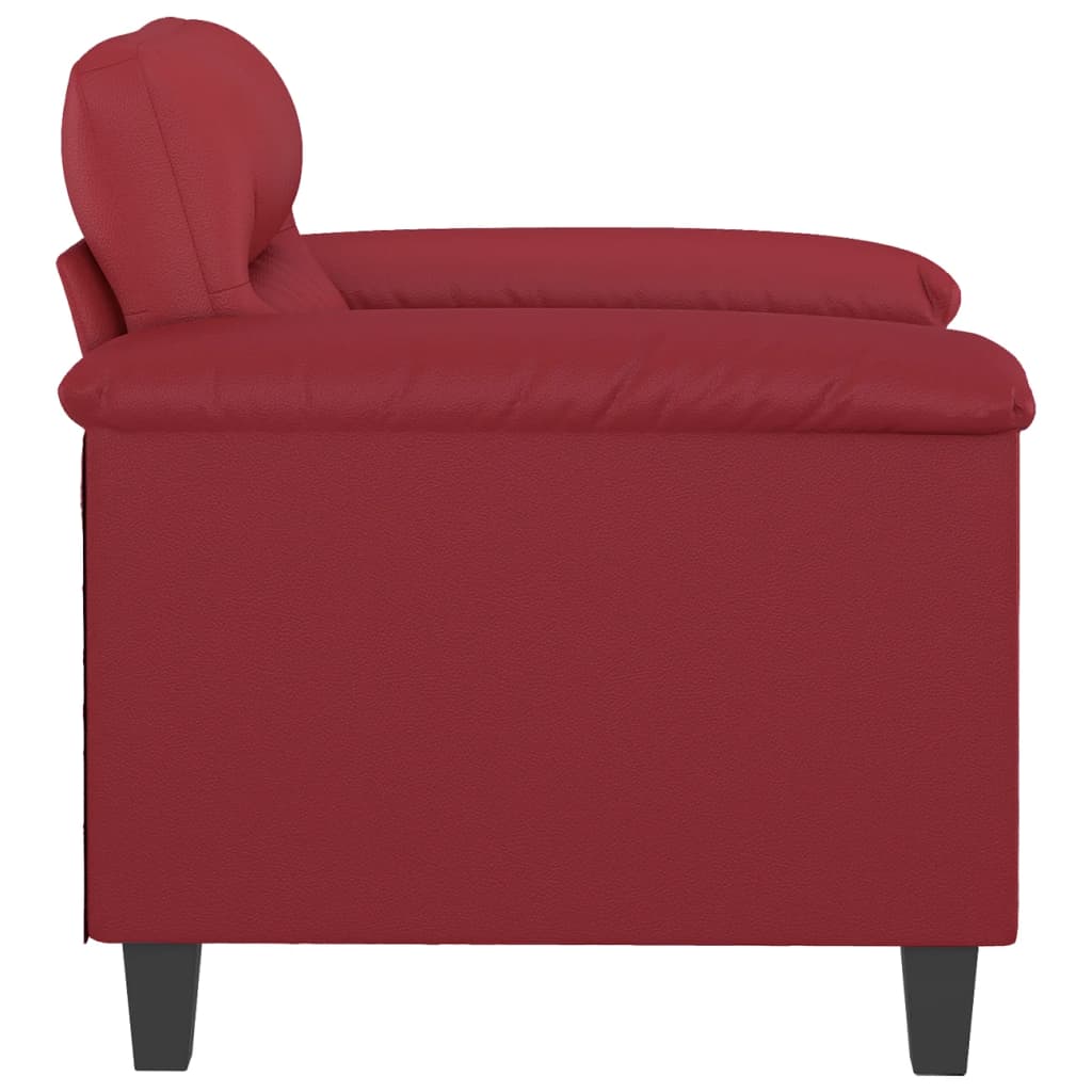 vidaXL Стол кресло, виненочервен, 60 см, изкуствена кожа