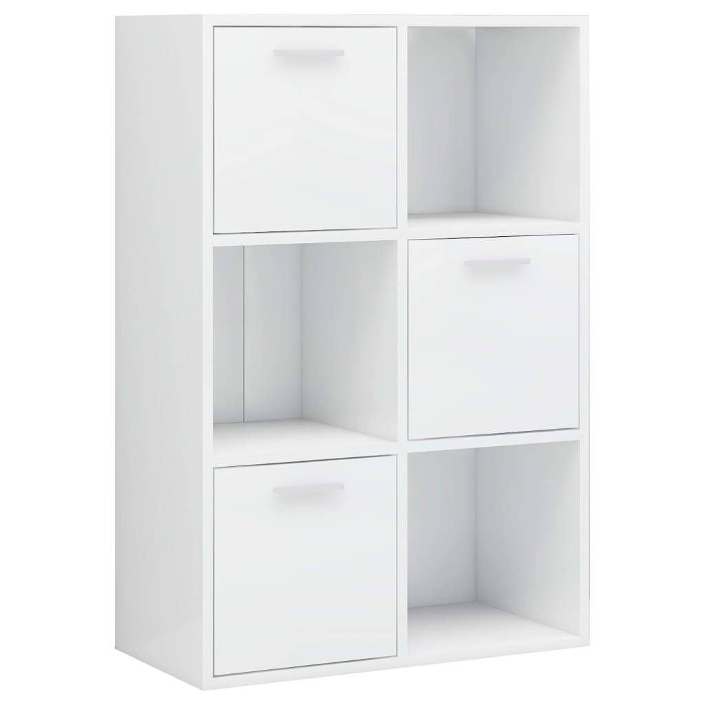 vidaXL Шкаф за съхранение, бял гланц, 60x29,5x90 см, ПДЧ