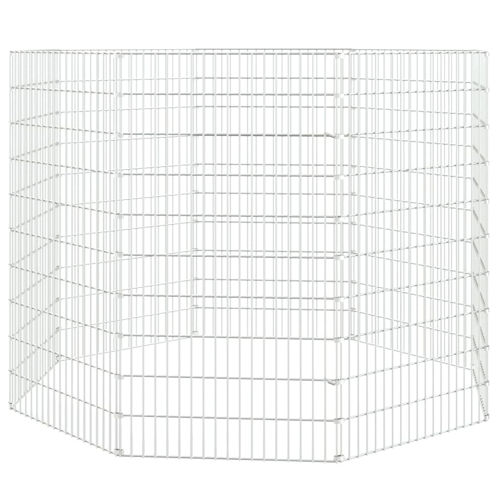 vidaXL Клетка за зайци, 8 панела, 54x100 см, поцинковано желязо