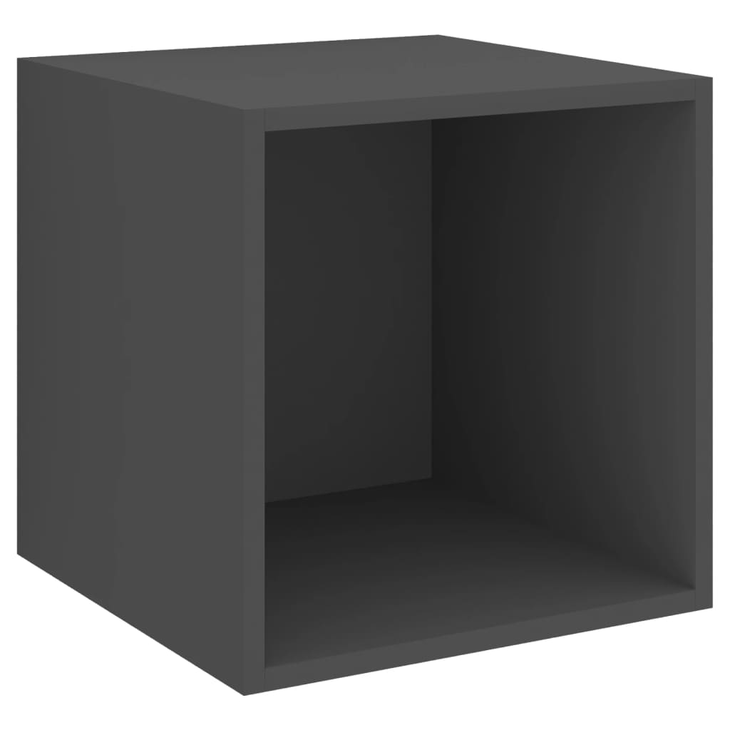 vidaXL Стенни шкафове, 2 бр, сиви, 37x37x37 см, ПДЧ