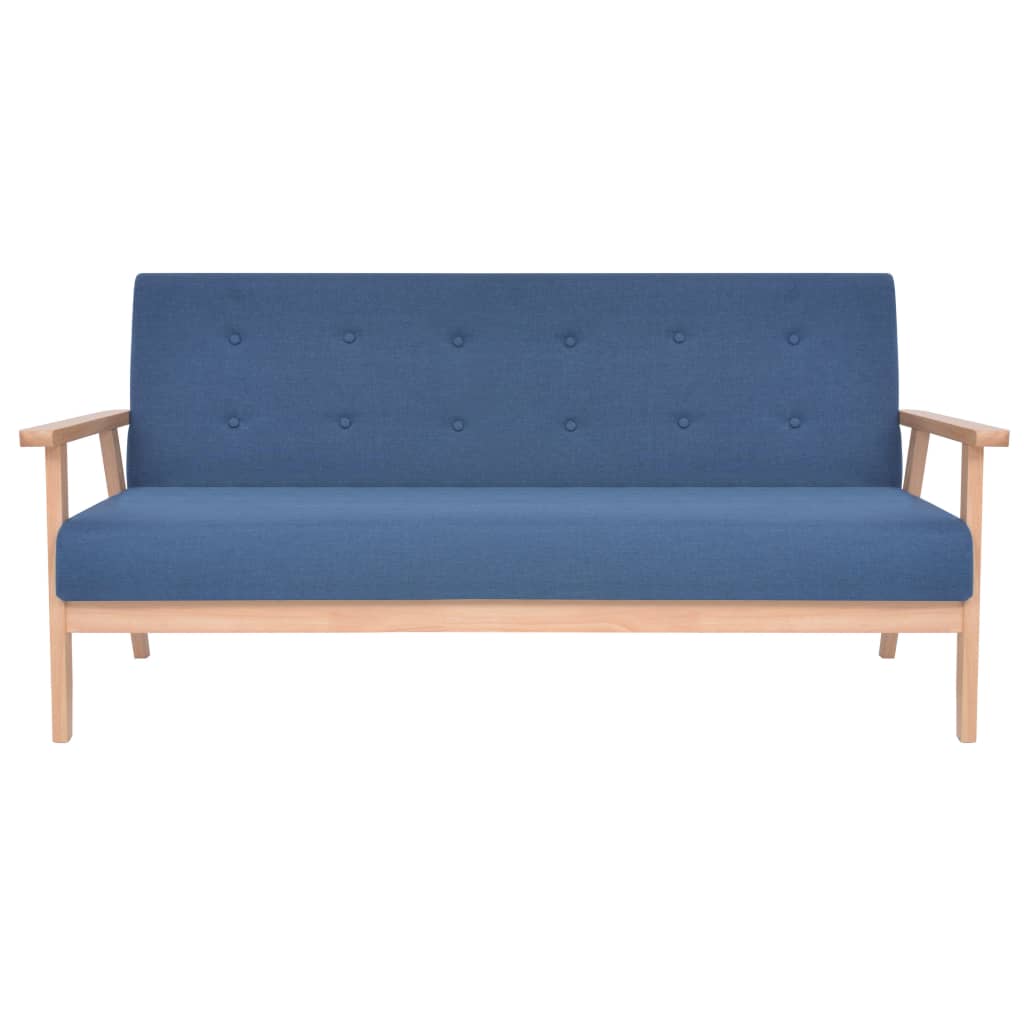 vidaXL Комплект диван и кресло, 2 части, плат, сини