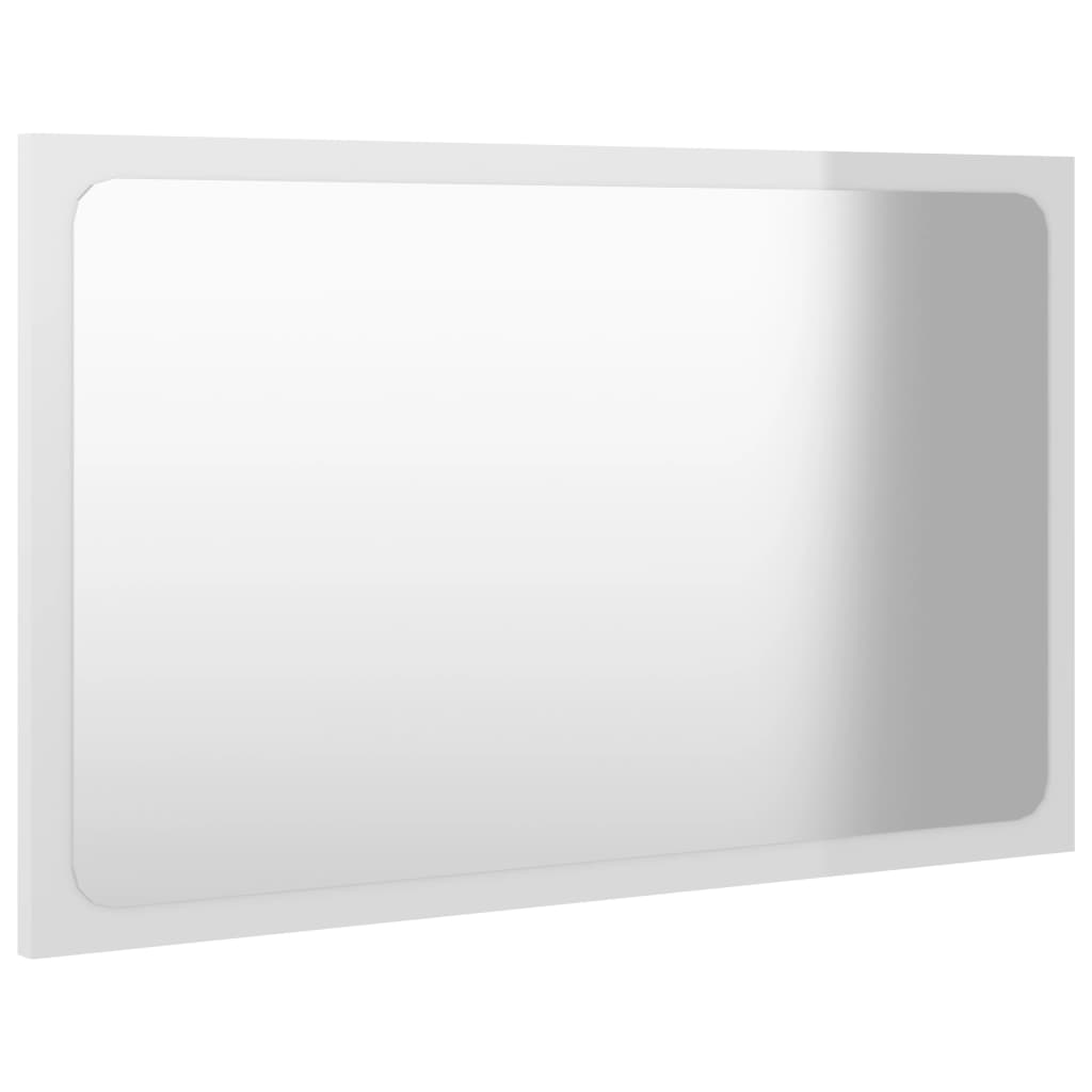 vidaXL Огледало за баня, бял гланц, 60x1,5x37 см, ПДЧ