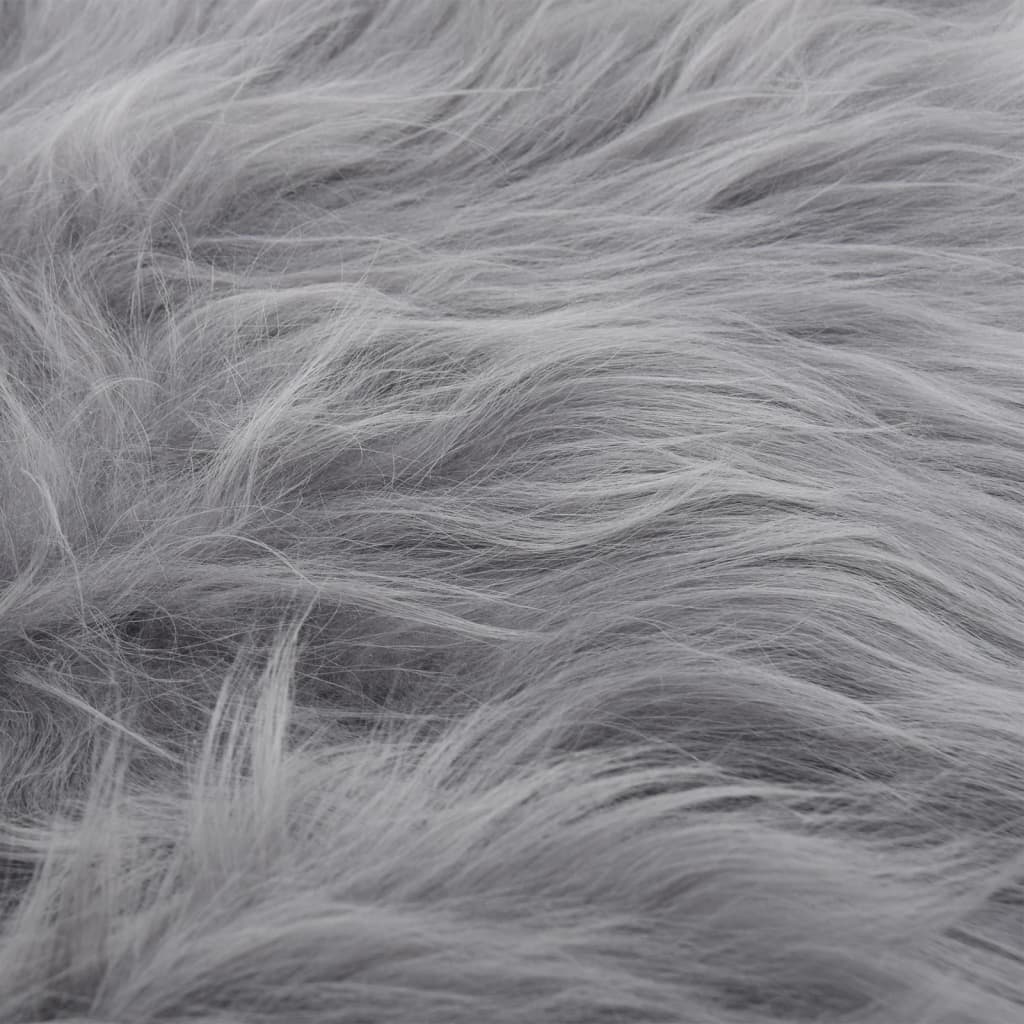 vidaXL Исландска овча кожа, сива, 70х110 см