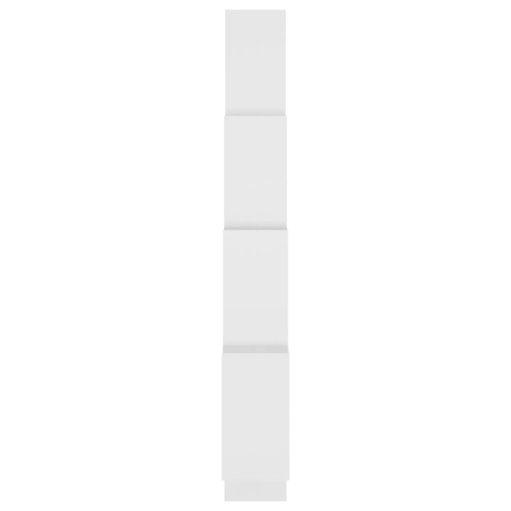 vidaXL Стенен кубичен рафт, бял, 90x15x119 см, ПДЧ