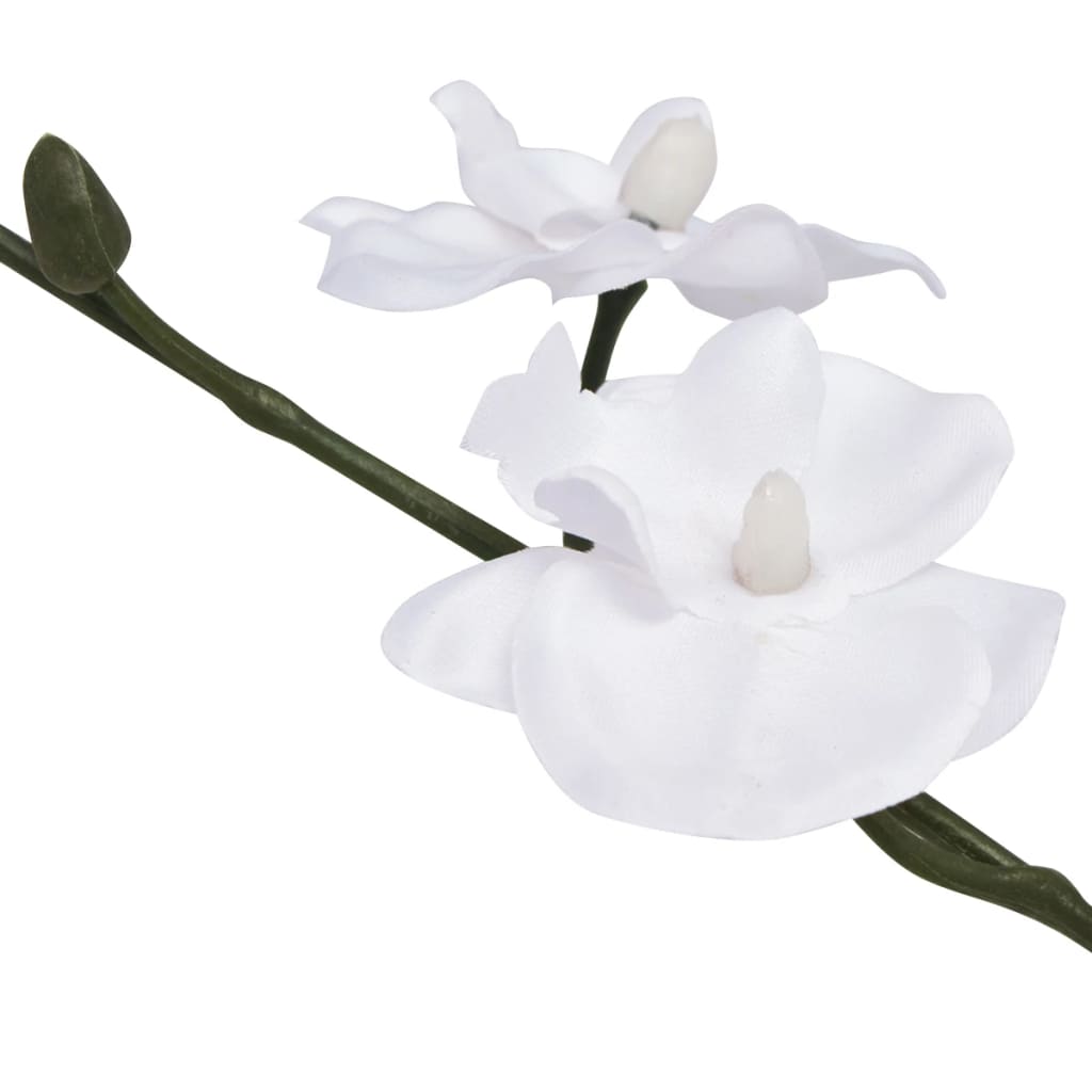 vidaXL Изкуствено растение орхидея със саксия, 30 см, бяло