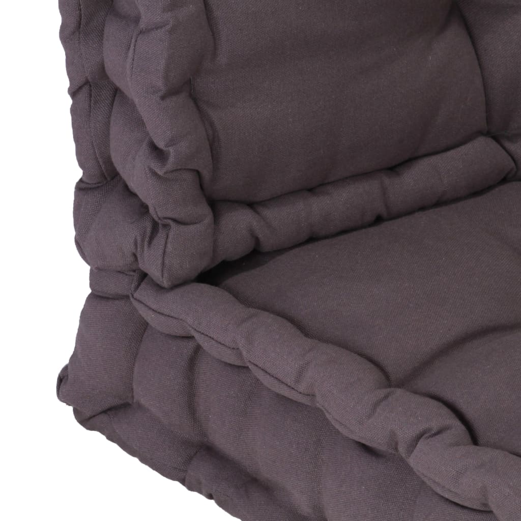 vidaXL Палетни възглавници за под, 2 бр, памук, антрацит