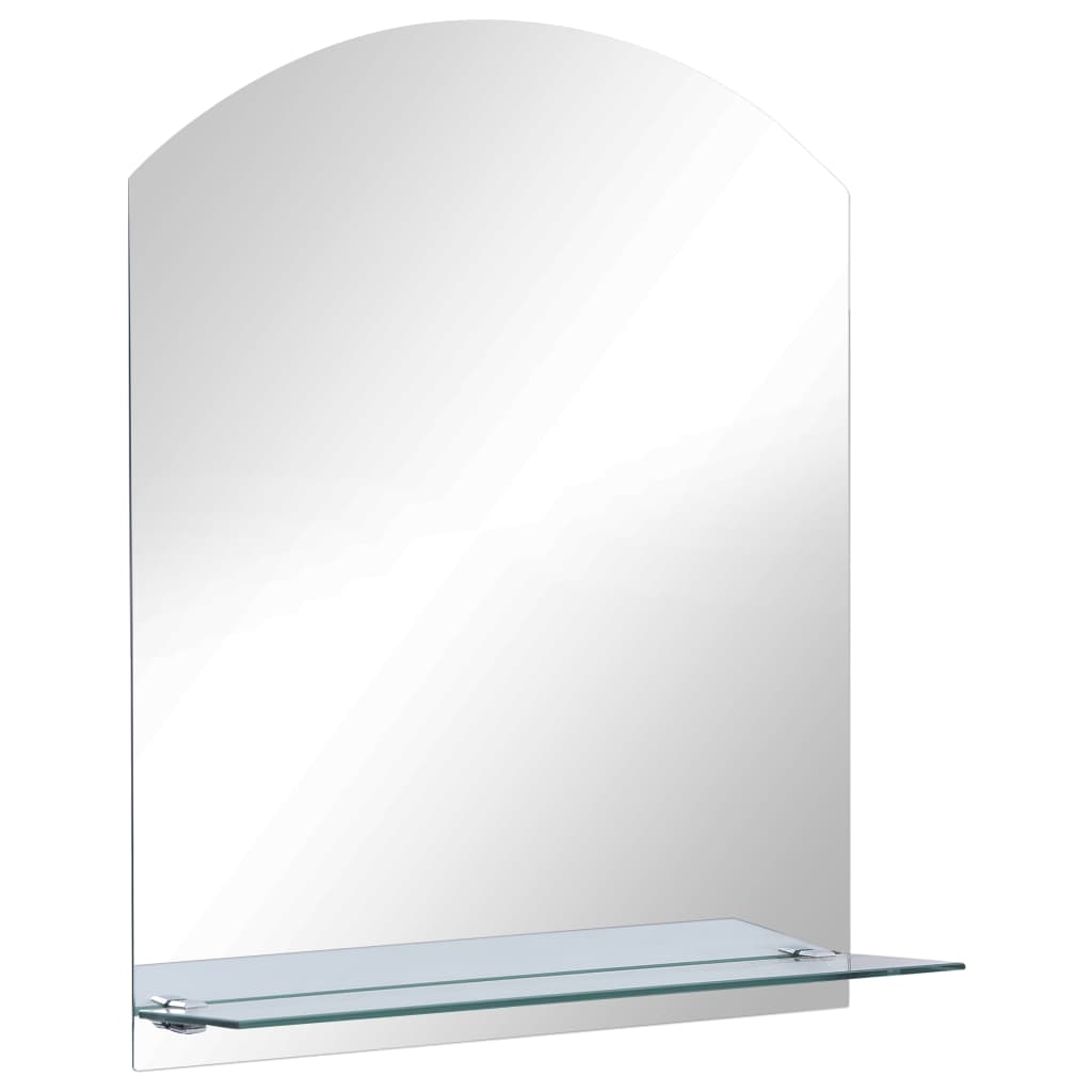 vidaXL Стенно огледало с рафт, 30x50 см, закалено стъкло