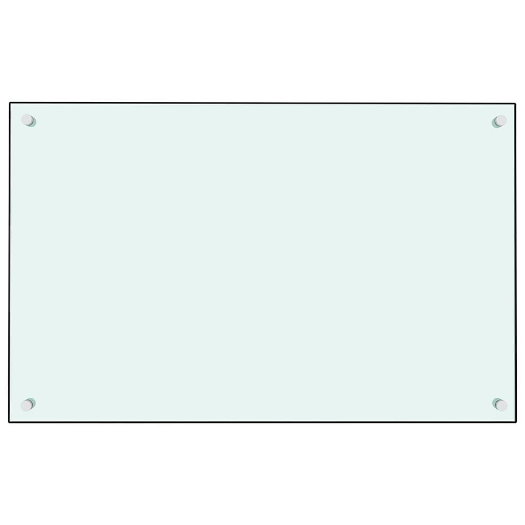 vidaXL Кухненски гръб, бял, 80x50 см, закалено стъкло