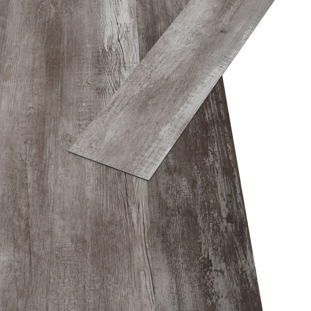 vidaXL PVC подови дъски 5,02 м² 2 мм самозалепващи матово дърво кафяво
