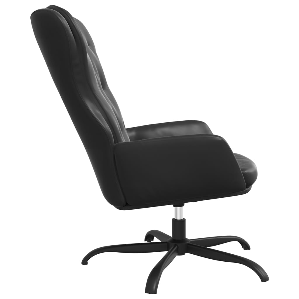vidaXL Релакс стол, черен, изкуствена кожа