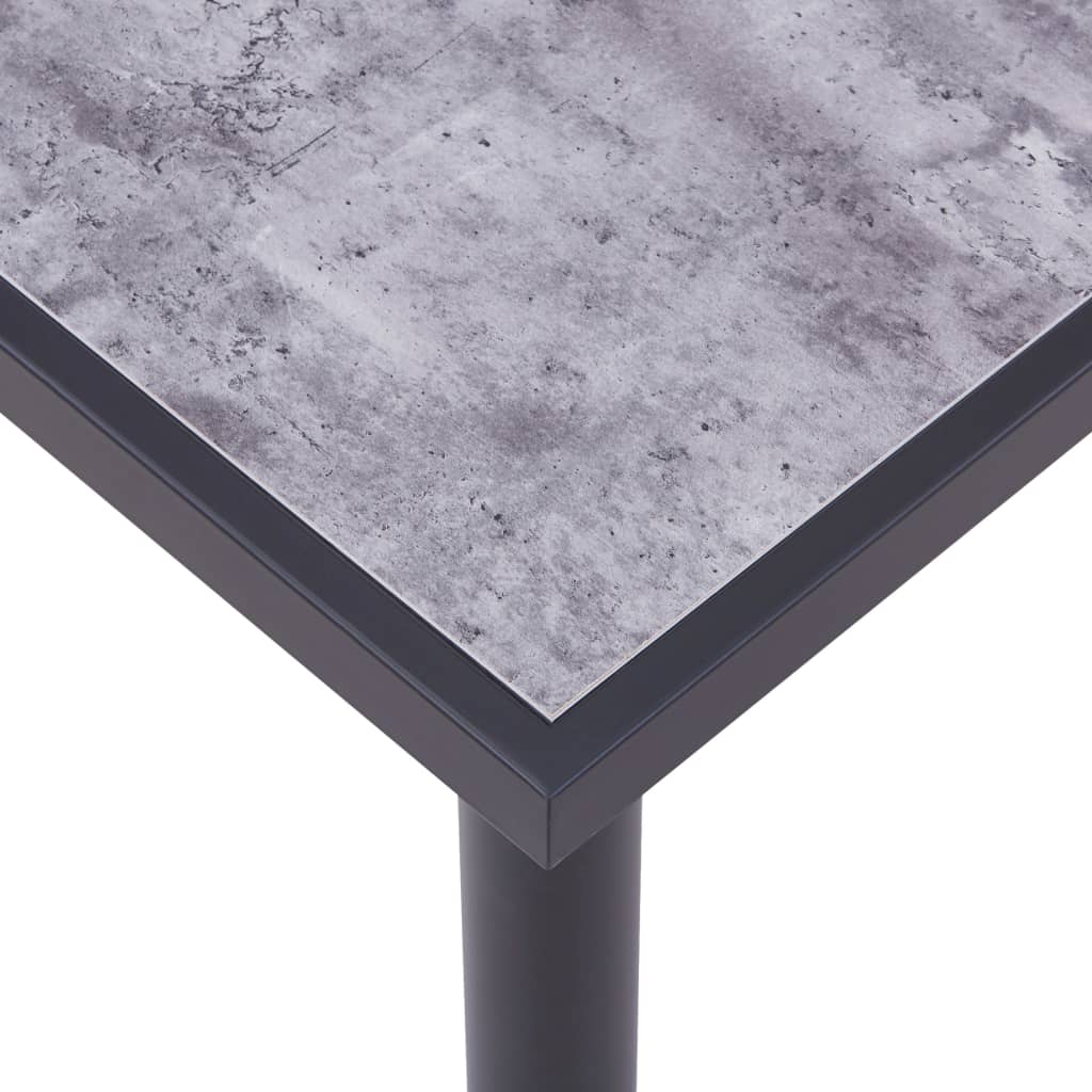 vidaXL Трапезна маса, черно и бетонно сиво, 120x60x75 см, МДФ