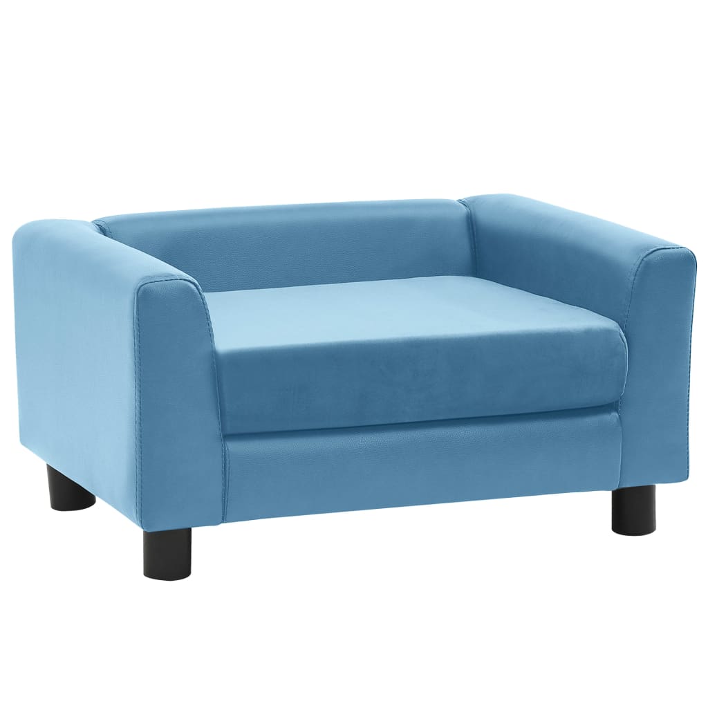 vidaXL Кучешки диван с пяна тюркоаз 60x43x30 см плюш и изкуствена кожа