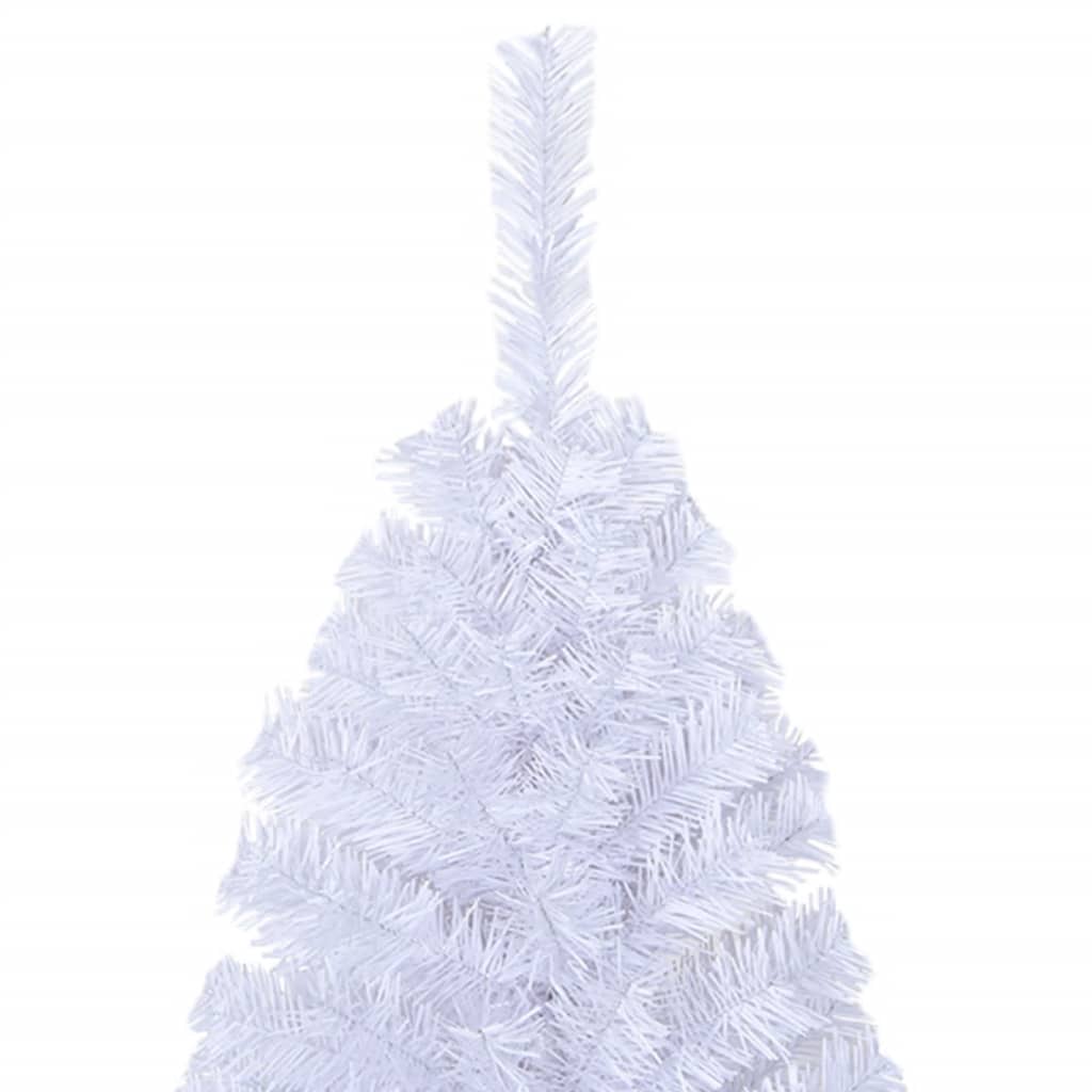 vidaXL Изкуствена коледна елха с гъсти клонки, бяла, 120 см, PVC