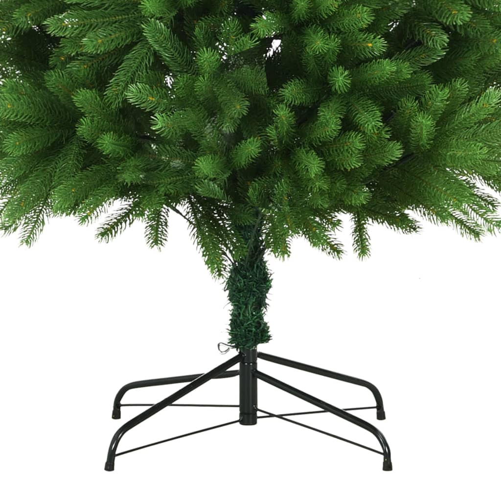 vidaXL Изкуствена коледна елха с LED, 240 см, зелена