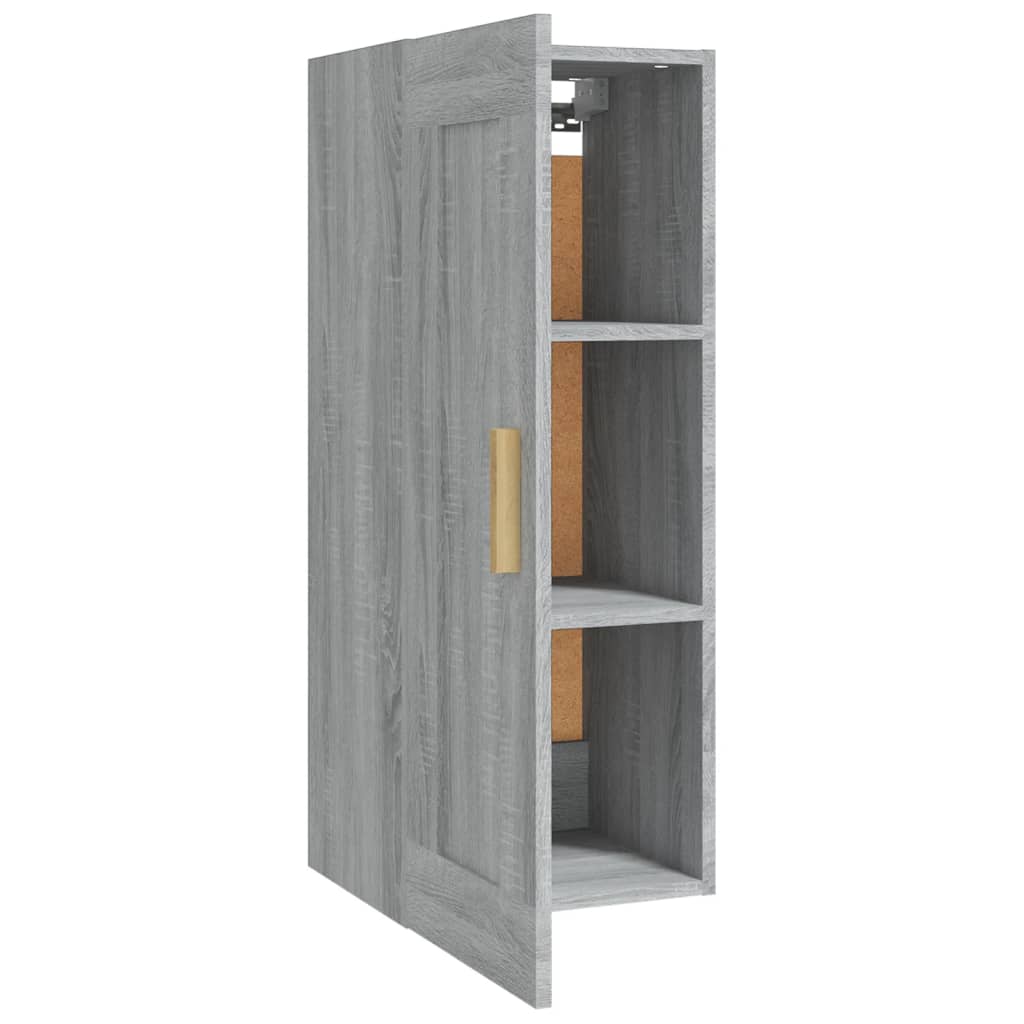 vidaXL стенен шкаф, сив сонома, 35x34x90 см, инженерно дърво