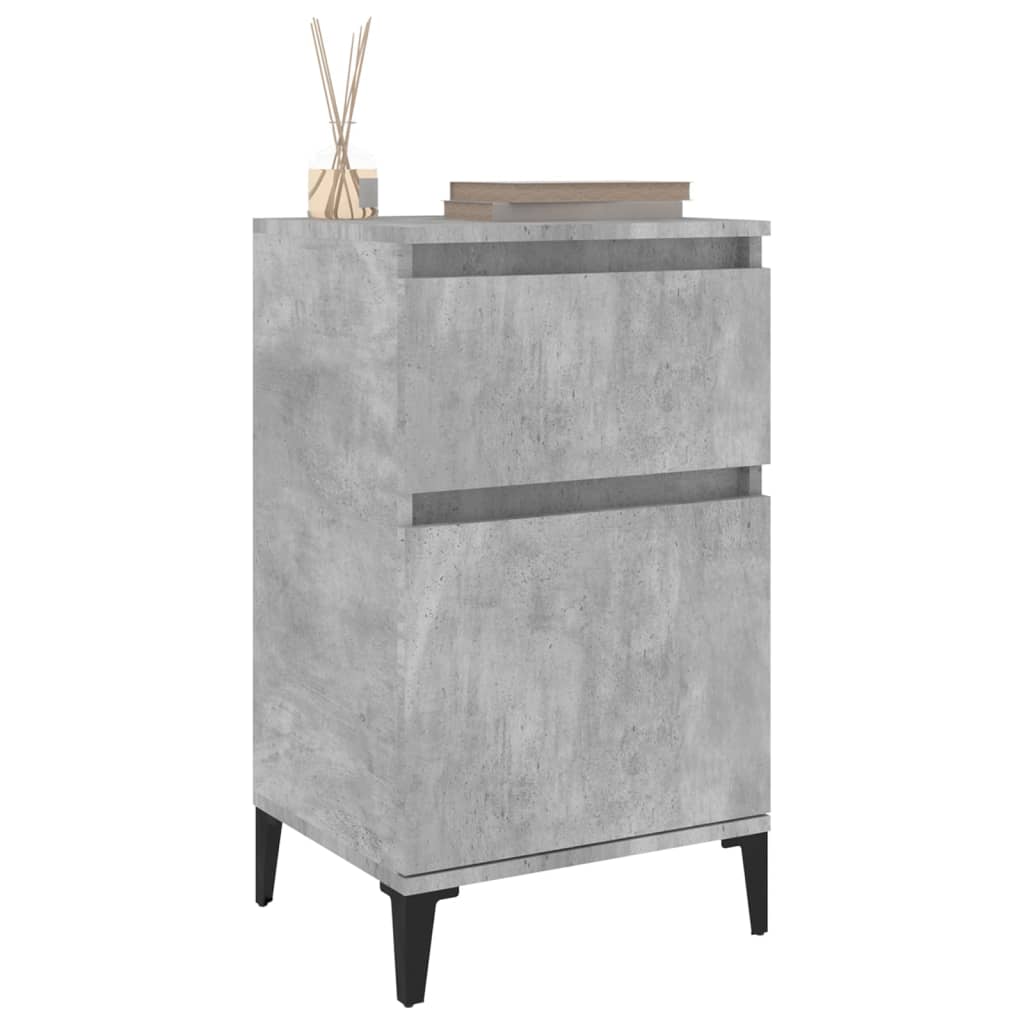 vidaXL Нощно шкафче, бетонно сиво, 40x35x70 см