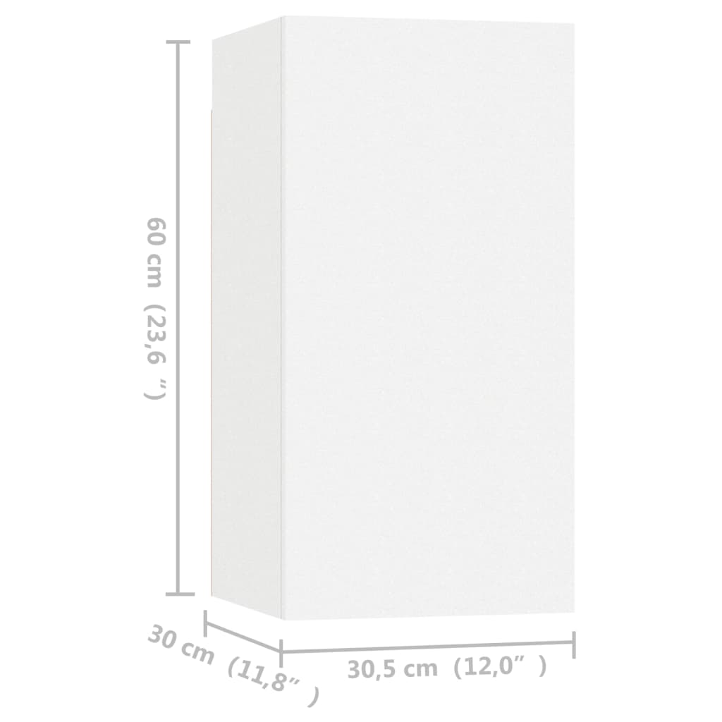 vidaXL ТВ шкаф, бял, 30,5x30x60 см, ПДЧ