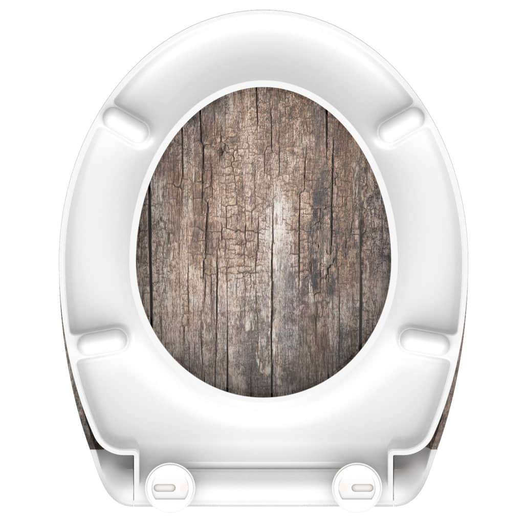 SCHÜTTE Дуропласт тоалетна седалка с плавно затваряне OLD WOOD принт