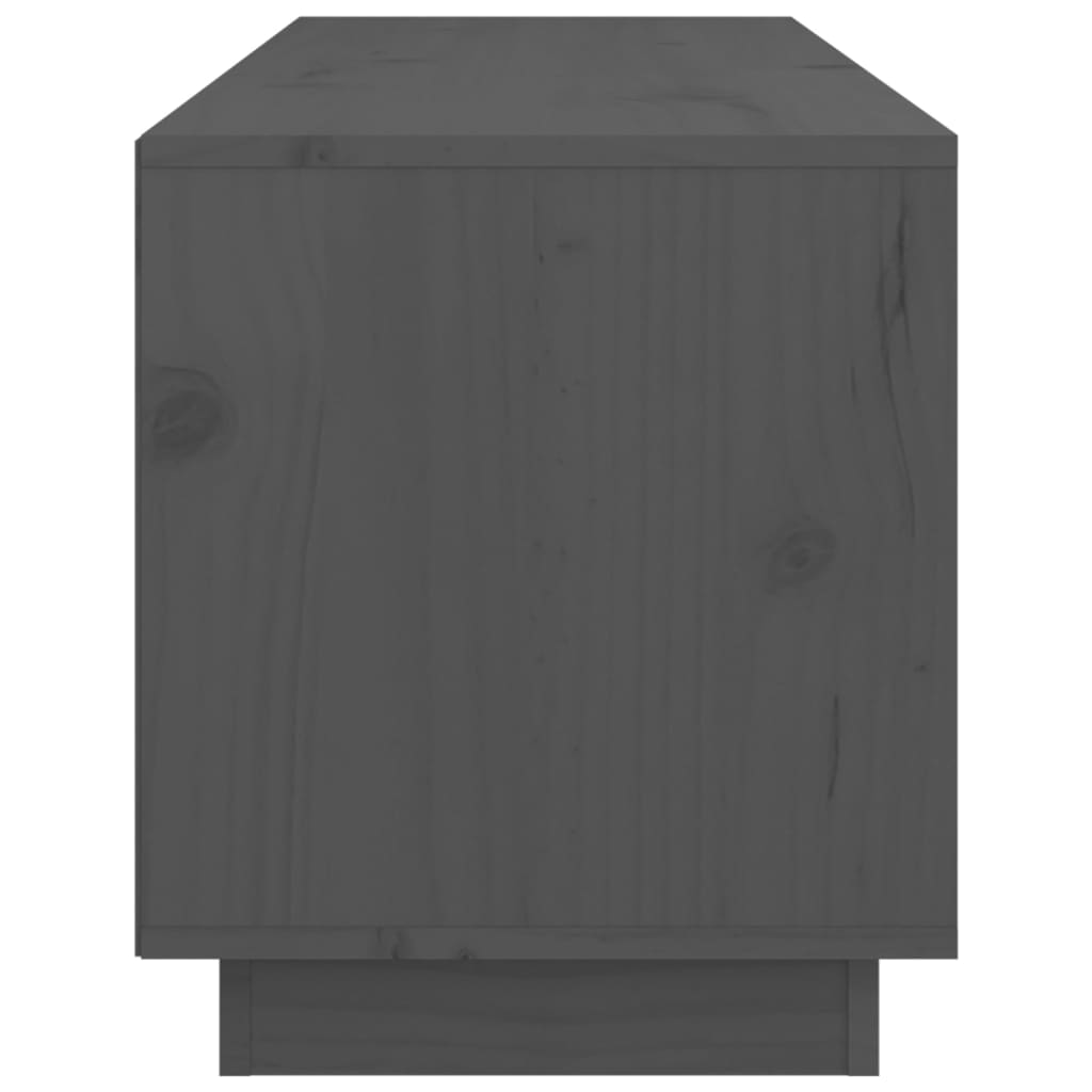 vidaXL ТВ шкаф, сив, 105x34x40 см, бор масив