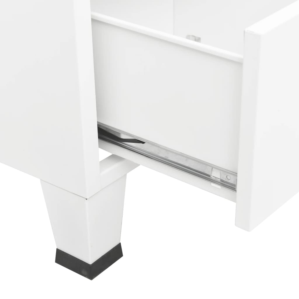 vidaXL Индустриален гардероб, бял, 90x50x180 см, метал