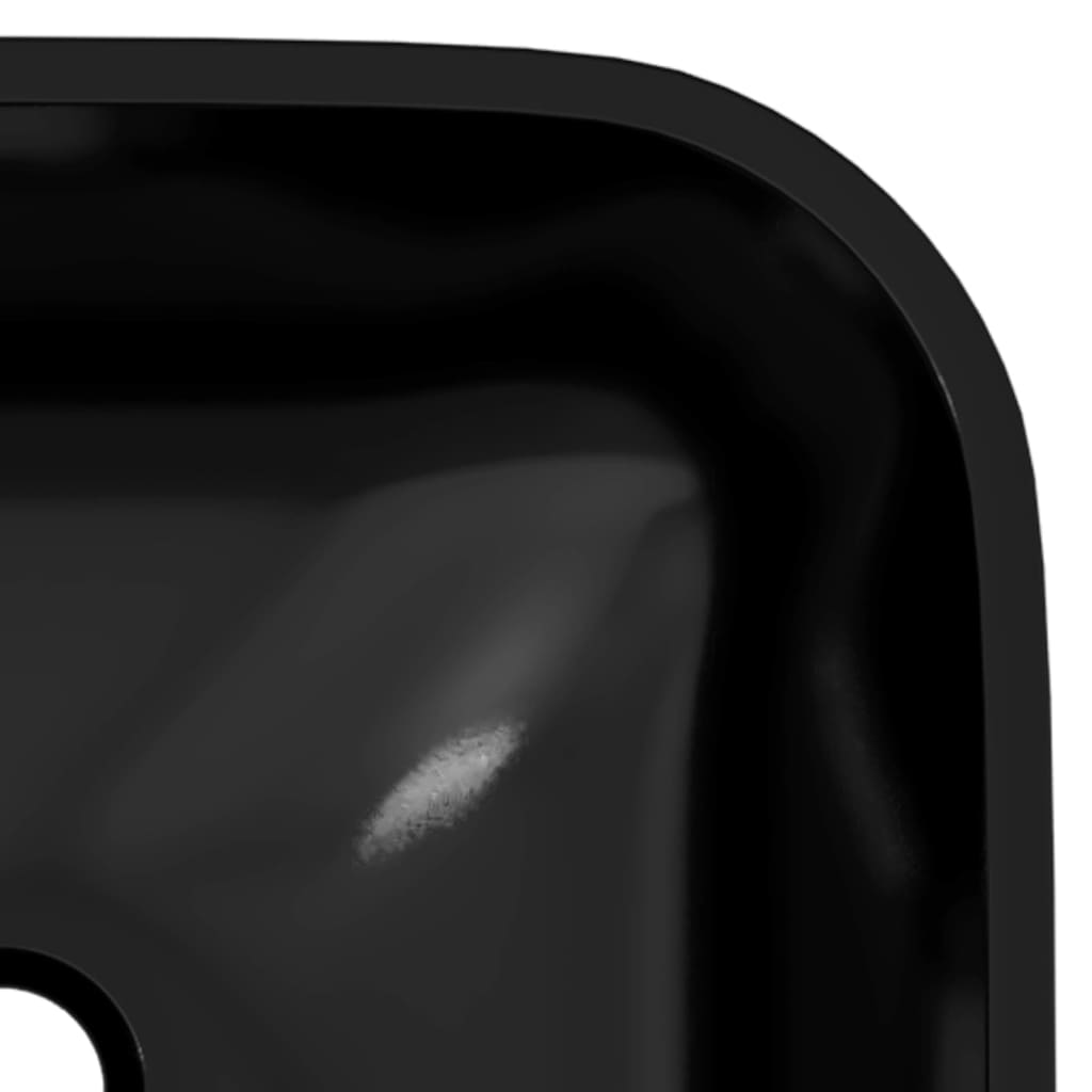 vidaXL Стъклена мивка 42x42x14 см черна