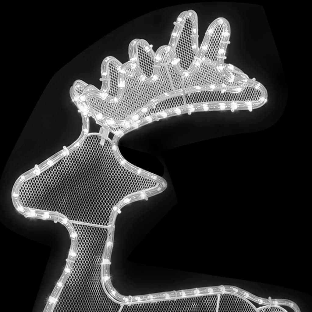 vidaXL Коледна украса северен елен с мрежа, 306 LED, 60x24x89 см