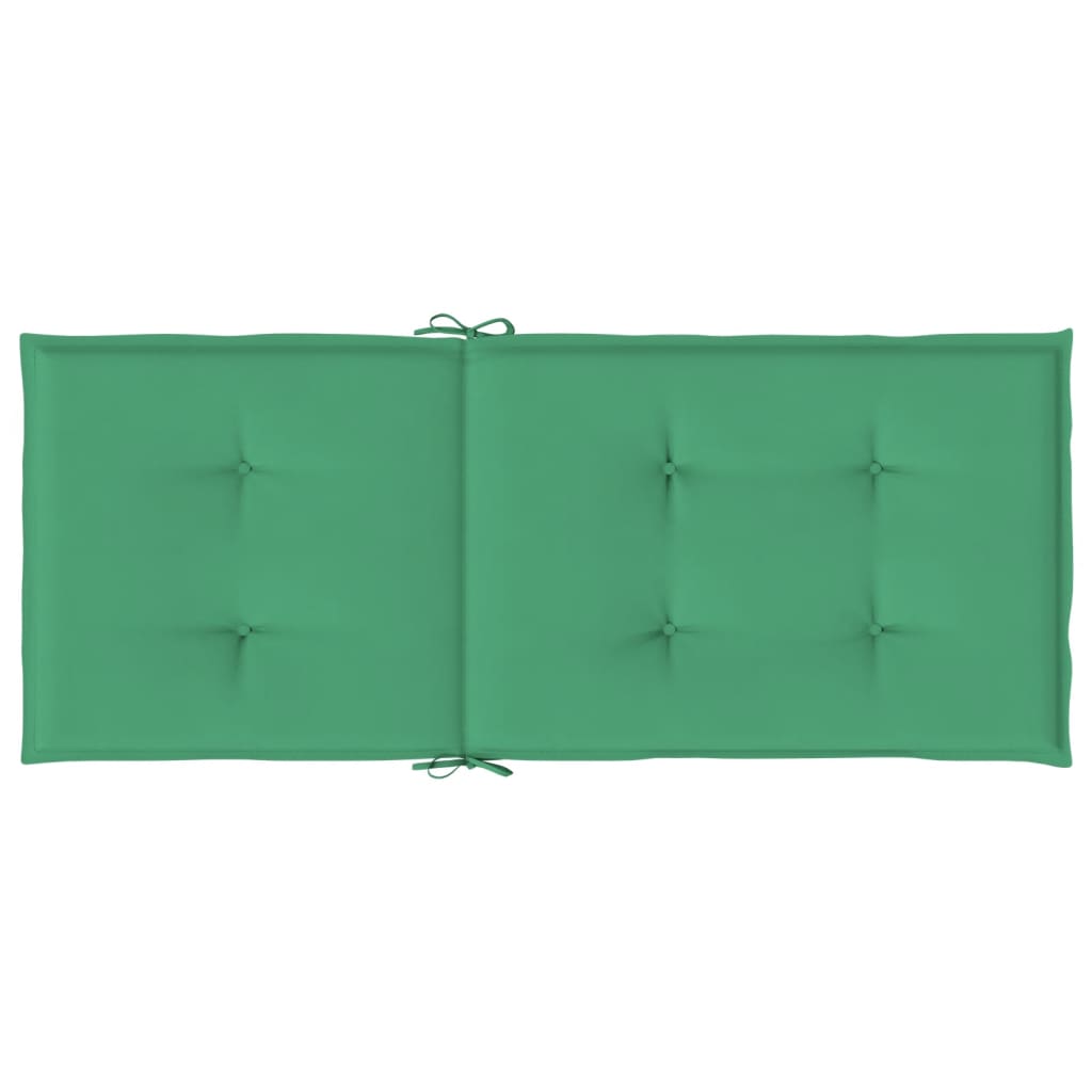 vidaXL Възглавници за столове с облегалки 2 бр зелени 120x50x3 см плат