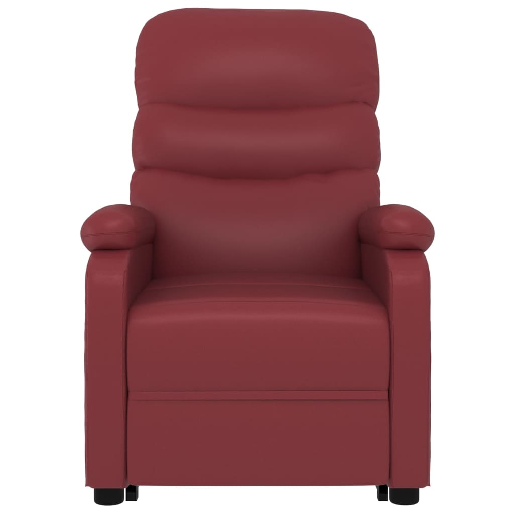 vidaXL Изправящ стол, виненочервен, изкуствена кожа