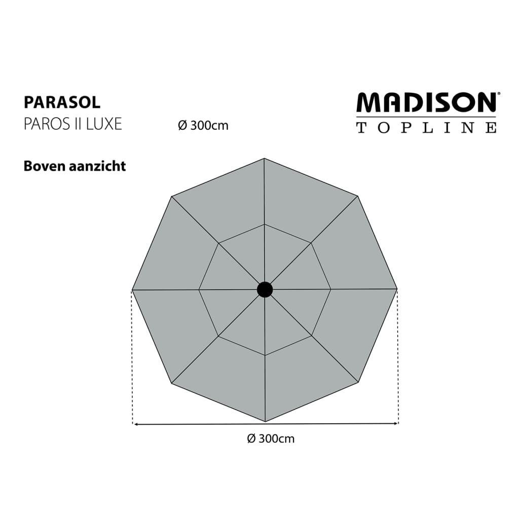 Madison Градински чадър Paros II Luxe, 300 см, златисто сияние