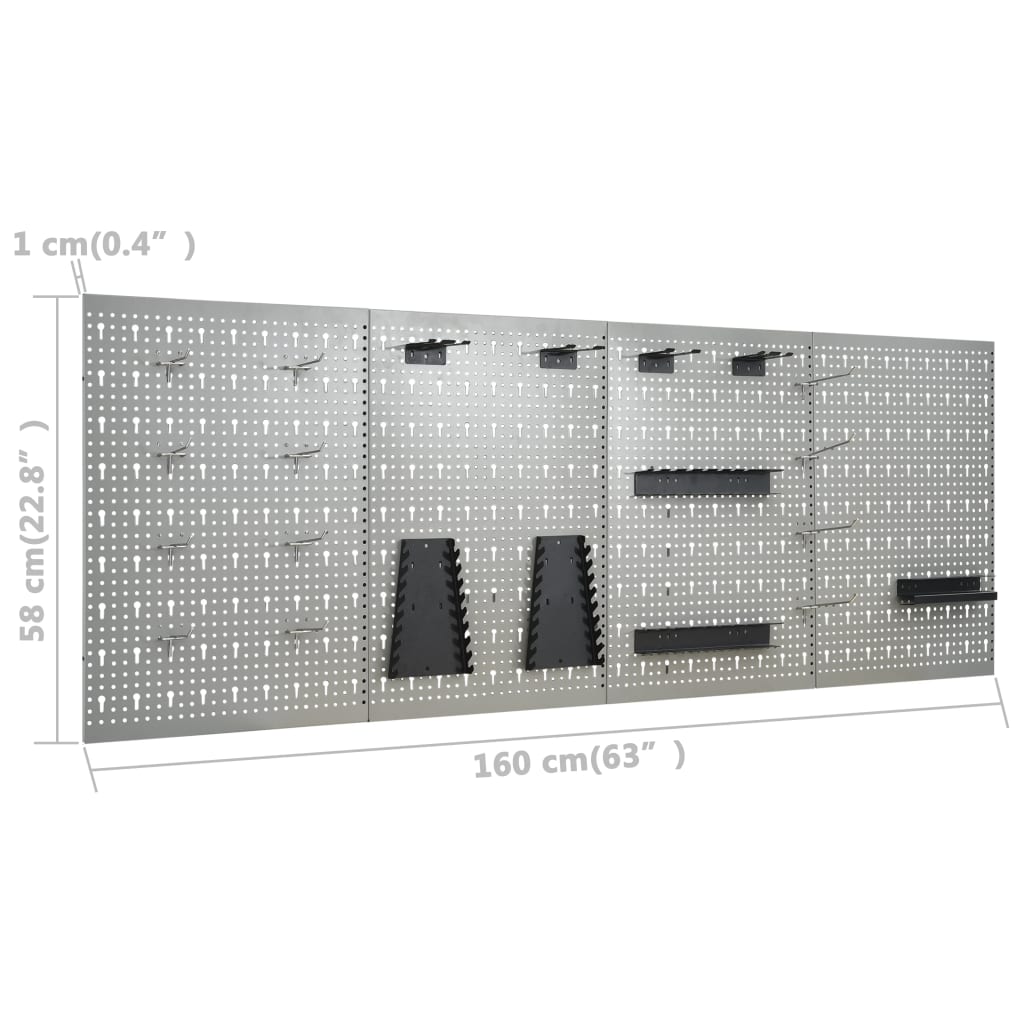 vidaXL Работна маса с четири стенни панела