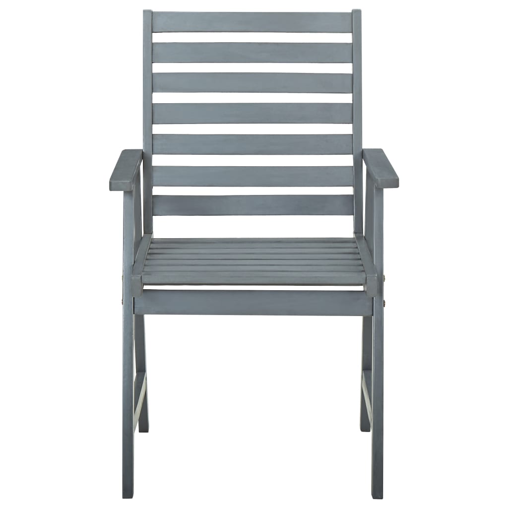vidaXL Градински трапезни столове с възглавници, 3 бр, акация масив